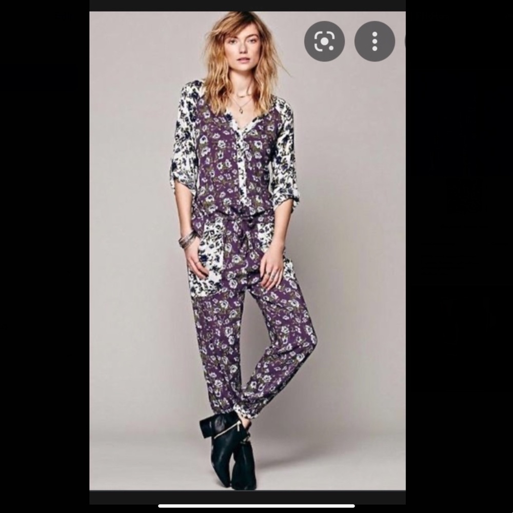 Free People Floral Romper Jumpsuit, Size Small